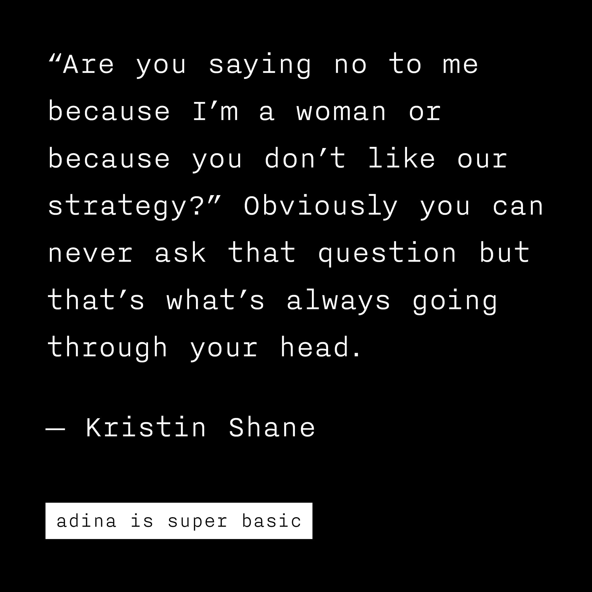 sexism with kristin shane
